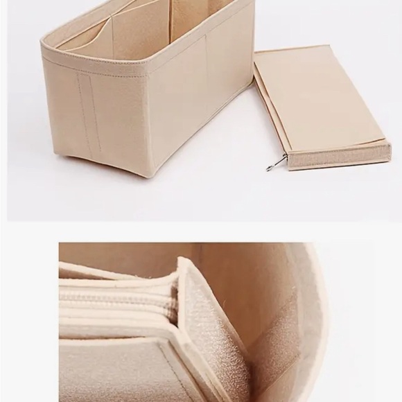 Purse organizer insert for large totes (tan) felt - Picture 3 of 3